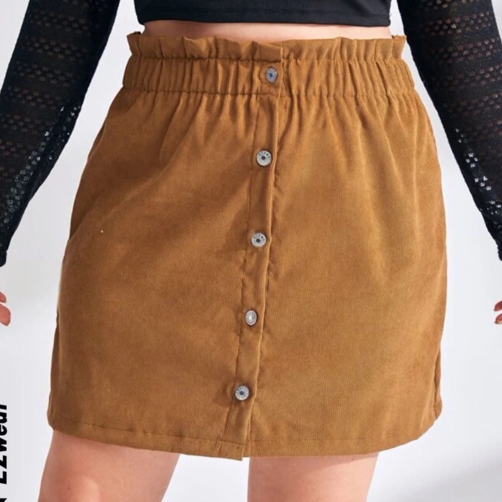 Paper bag waist skirt